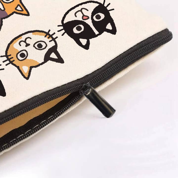 Happy Campurr - Wholesale Pouch - Women's - Cat Canvas Pouch for Makeup & Stationery | Feed The Dog4