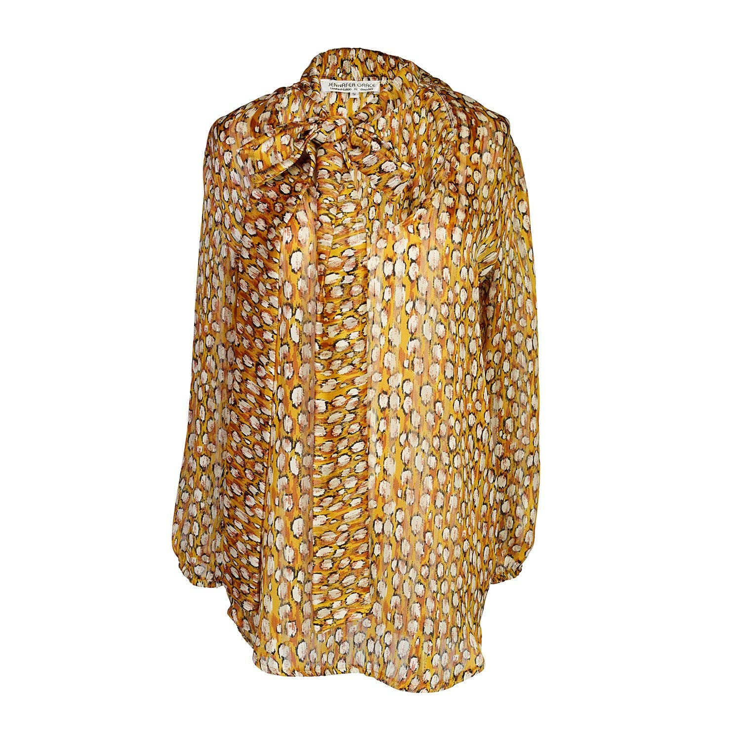 Jennafer Grace – Großhandel Bluse – Damen – Ozelot-Schimmer-Krawattenbluse9