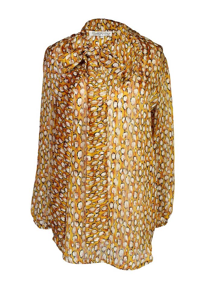 Jennafer Grace – Großhandel Bluse – Damen – Ozelot-Schimmer-Krawattenbluse9