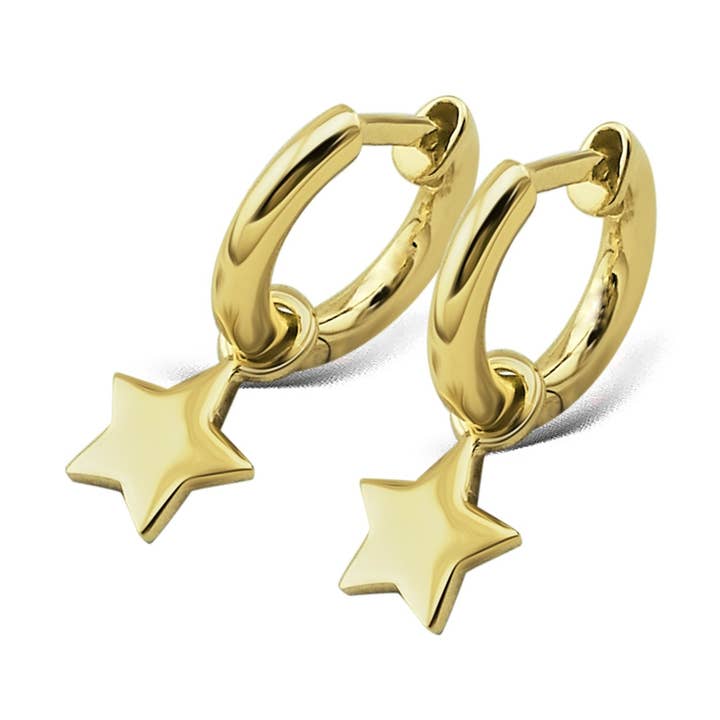 Pendientes Jwls4u Pendientes Estrella Chapado en Oro JE011G para venta al por mayor de jwls4u