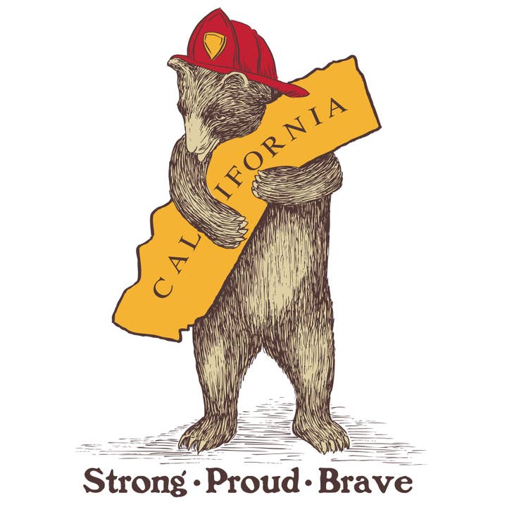 SF Mercantile - Wholesale Beach Bag - CA Firefighter Bear Beach Bag
