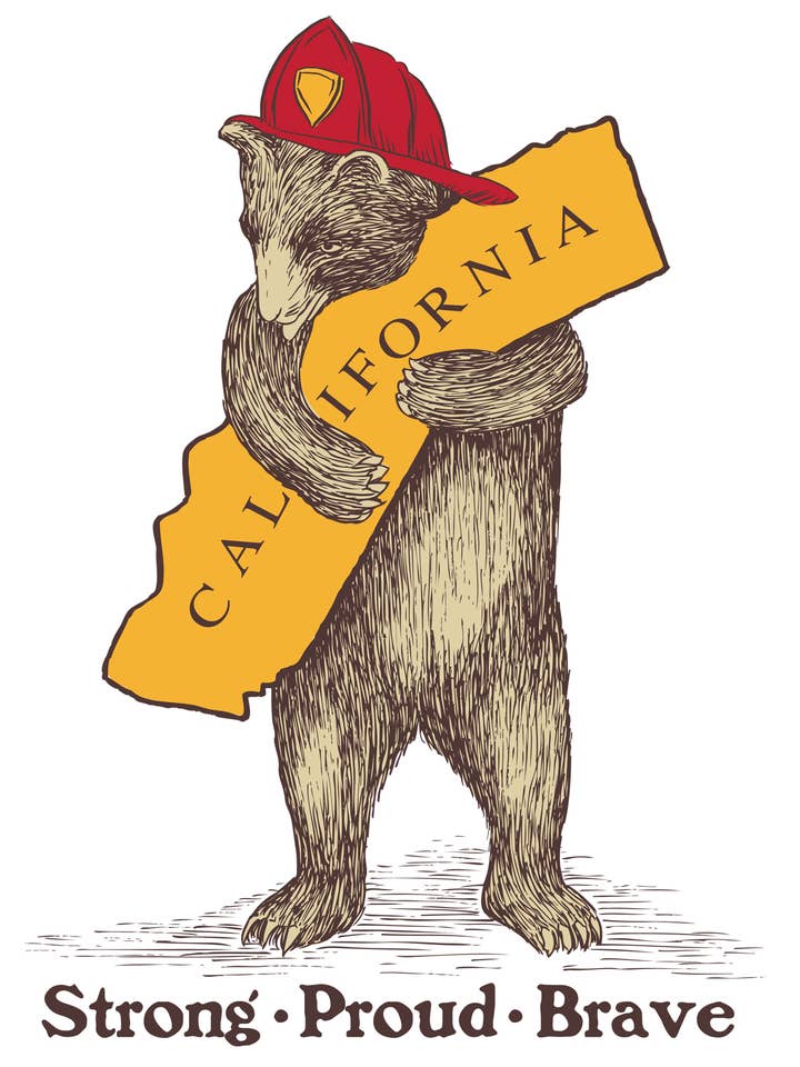 SF Mercantile - Wholesale Hoodie - Unisex - CA Firefighter Bear Unisex Pullover Hoodie1