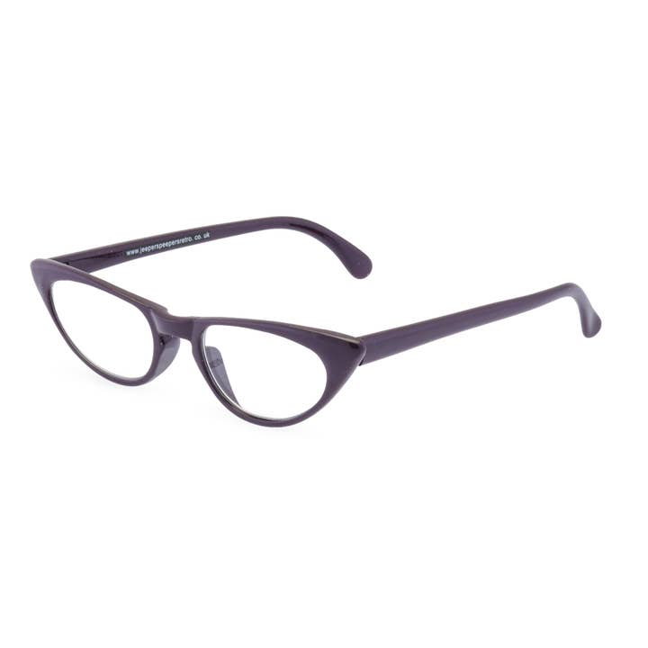 Lunettes de vue de chat Peggy - Violet foncé pour la vente par Retropeepers Ltd