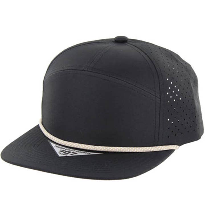 Zion Brand - Wholesale Flat Brim Cap - Unisex - BLANK 7 PANEL HYDRO WITH ROPE SNAPBACK CAP