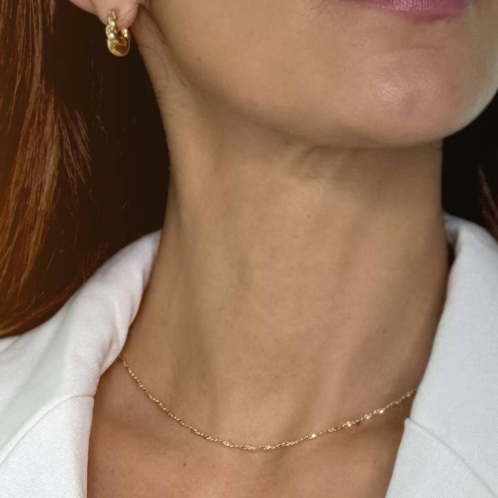 Honeycat Jewelry - Wholesale Link & Chain Necklace - Tinsel Chain Necklace