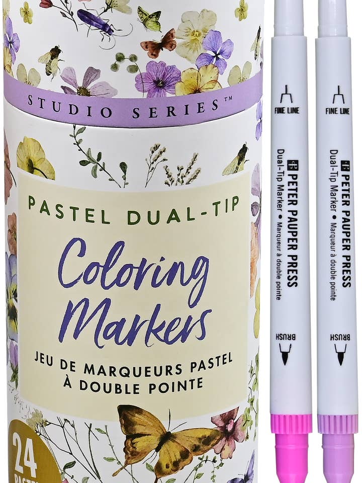 Studio Series Dual-Tip Pastel Markers (Set of 24) for wholesale by Peter Pauper Press