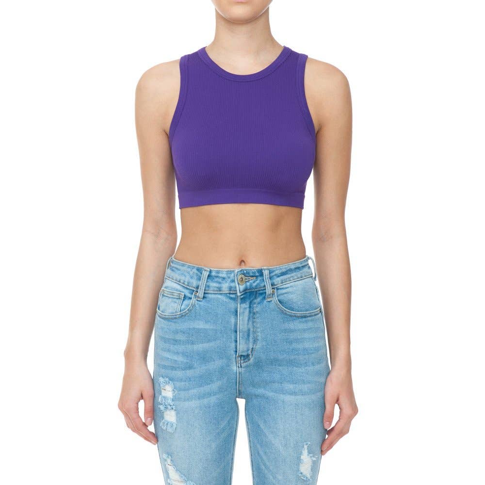 Paperdoll – Großhandel Tanktop – Damen – GERIPPTES, KURZ GESCHNITTENES, NAHTLOSES TANKTOP MIT RUNDHALSAUSSCHNITT8