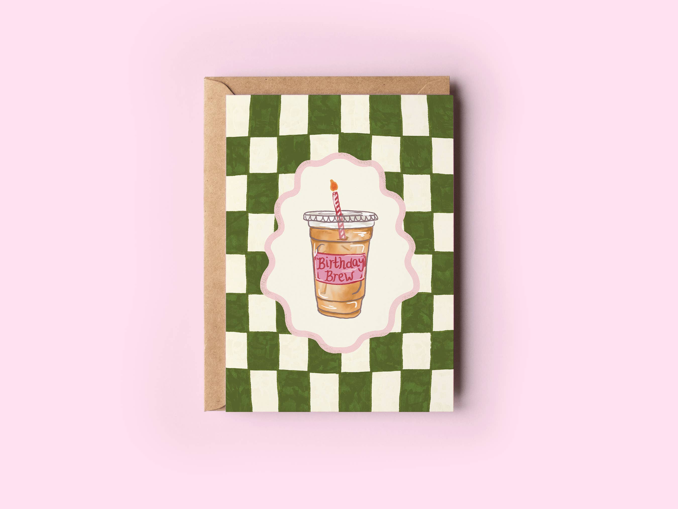 The Shelley Society - Wholesale Birthday Card - Birthday Brew Iced Coffee Coquette Caffeine Greeting Card