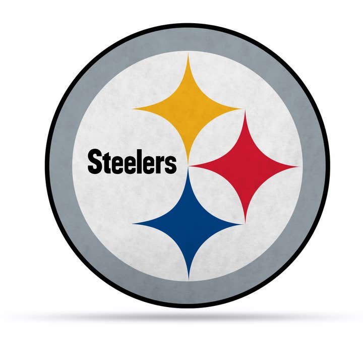 Fanion découpé en forme de logo principal des Steelers de Pittsburgh pour la vente par Rico Industries