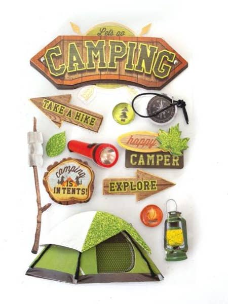 Autocollant dimensionnel camping pour la vente par Paper House Productions