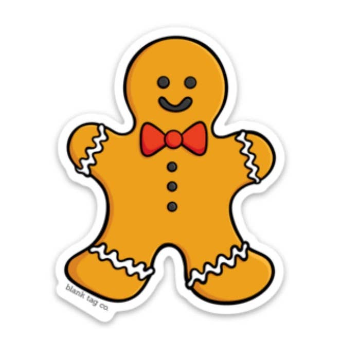 Blank Tag Co.® Waterproof Sticker - Gingerbread Man for wholesale by Blank Tag Co. - Waterproof Stickers