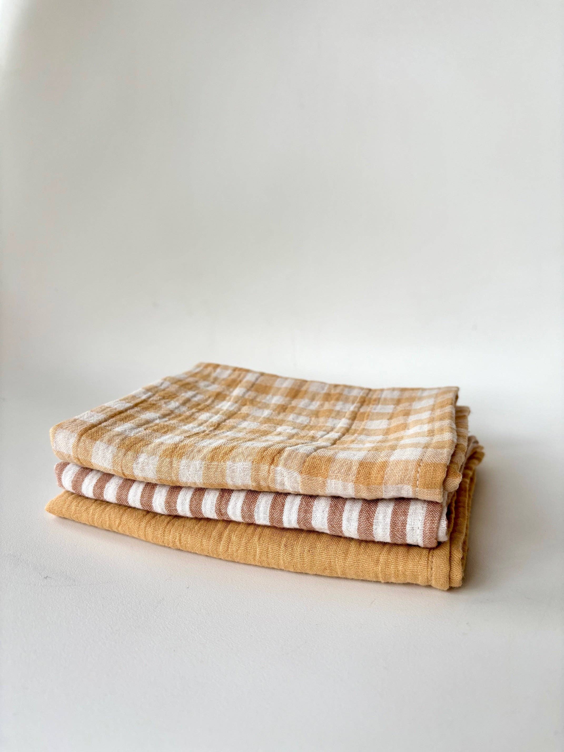 CHARMY - Vente Essuie-mains - 3 Essuie-Mains en double gaze de coton, fabriqués en France1