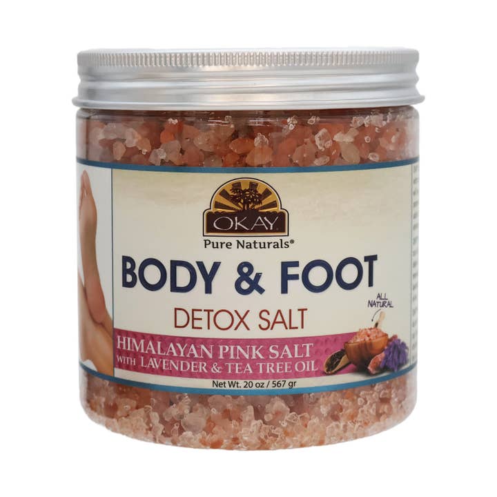 KT Supply - Wholesale Foot Scrub/Polish - Okay Body Foot Spa Detox Salt, 20 Oz.