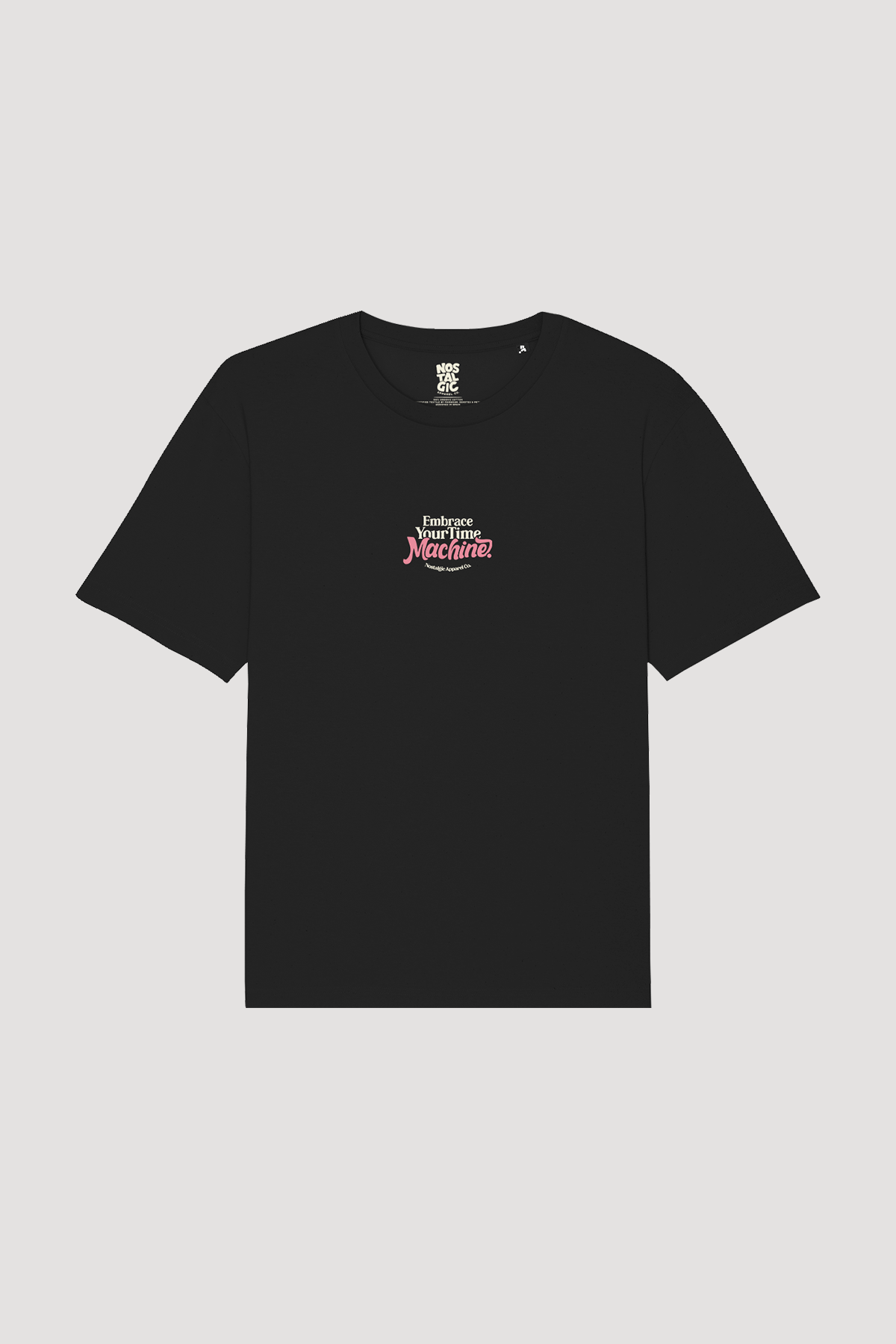 Nostalgic Apparel - Wholesale T-shirt met print - Uniseks - Embrace your Time Machine | Zwart T-shirt8