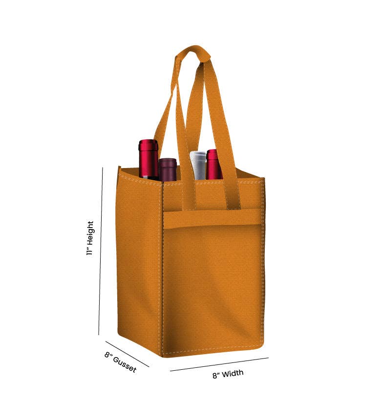 Non Woven Totes - Wholesale Wine Tote - Reusable 4-Bottle Wine Tote Bag-8x11x8 with Bottom Gusset | Custom Printed Wine Totes23