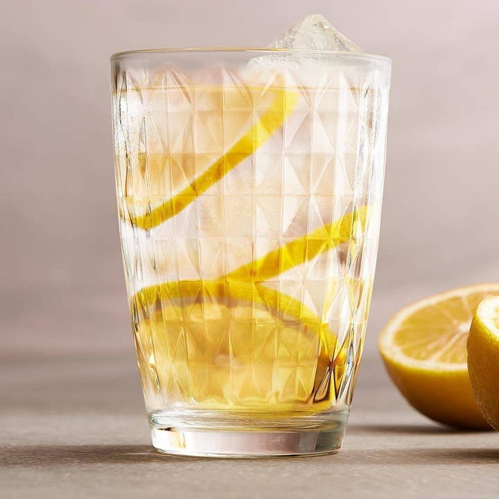 Hakan - Wholesale Cocktail/Liquor Glass - Modern Clear Beverage Glasses, Tall Drink Glass, 6 Pcs 14 oz