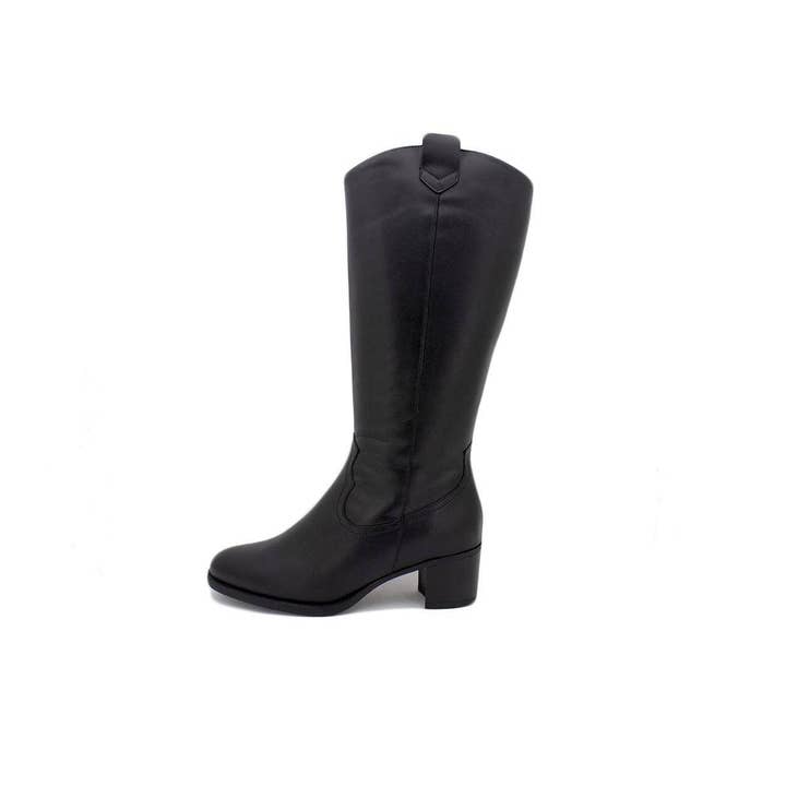 Black Leather Boot 245460 L for wholesale by PieSanto