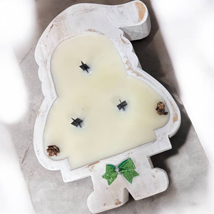 Christmas Wooden Santa Wax Canldle for wholesale by Candles by M&M