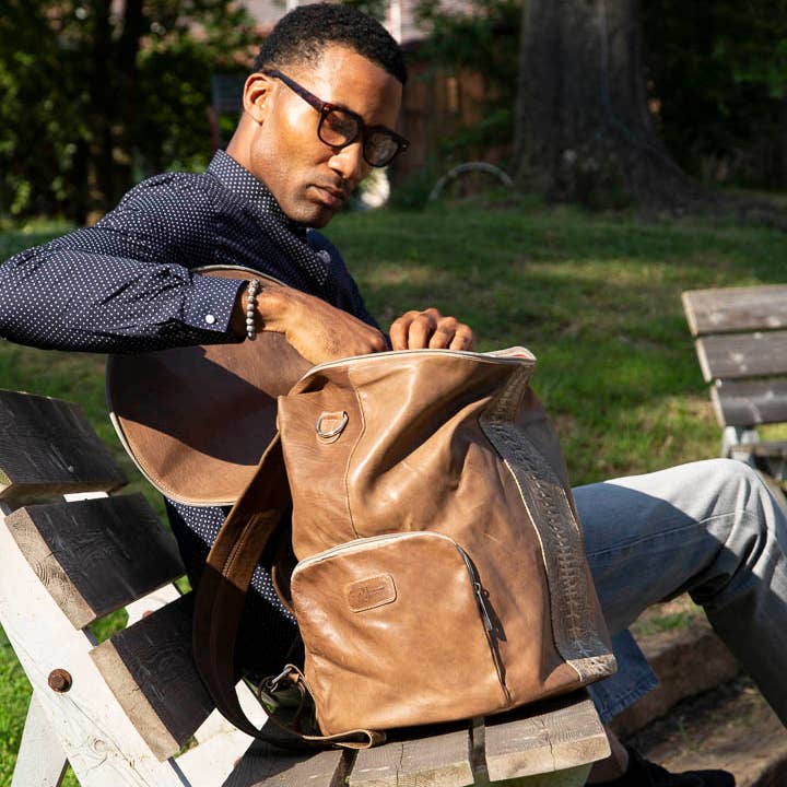 Taupe Lizard 11:11 Duffle Backpack for wholesale by Benenate