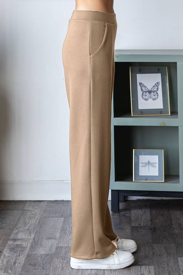 7th Ray - Wholesale Pants - Women's - Solid Modal Tech Elastic Waist Pants with Pockets P57708