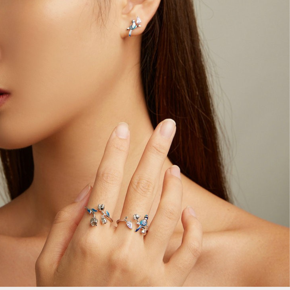 Verdivine – wholesale Cocktail/statement ring – Blue Bird Ring1