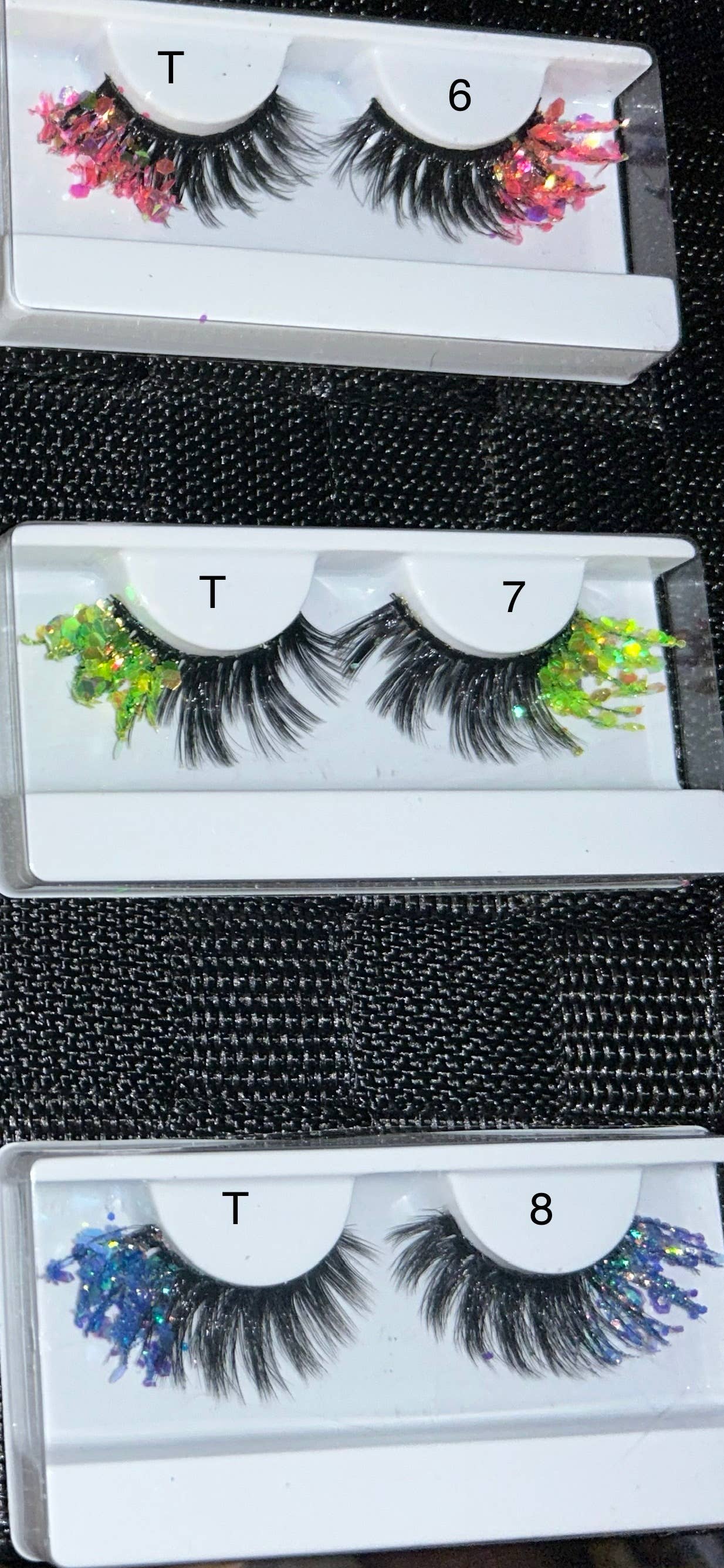 SugarQuoteMeNot LLC - Wholesale False/Fake Eyelashes - Glam Glow-in-the-Dark & Luminous Glitter Glam Eyelashes35