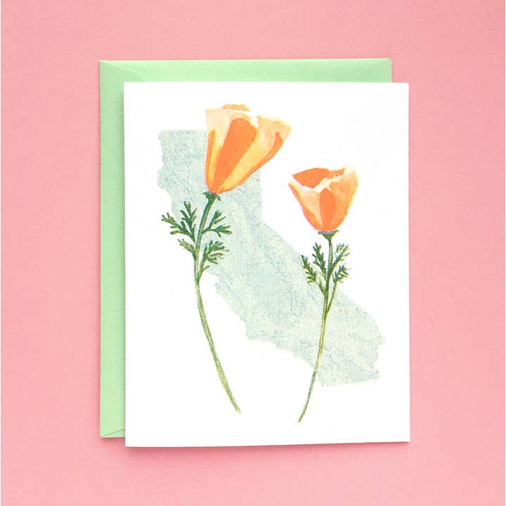 REMOVED BRAND - Wholesale Everyday Greeting Card - California Poppies Card