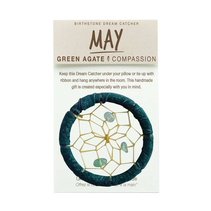 1,5" Birthstone Dream Catcher für Mai für den Großhandel von Monague Indigenous Crafts & Gifts