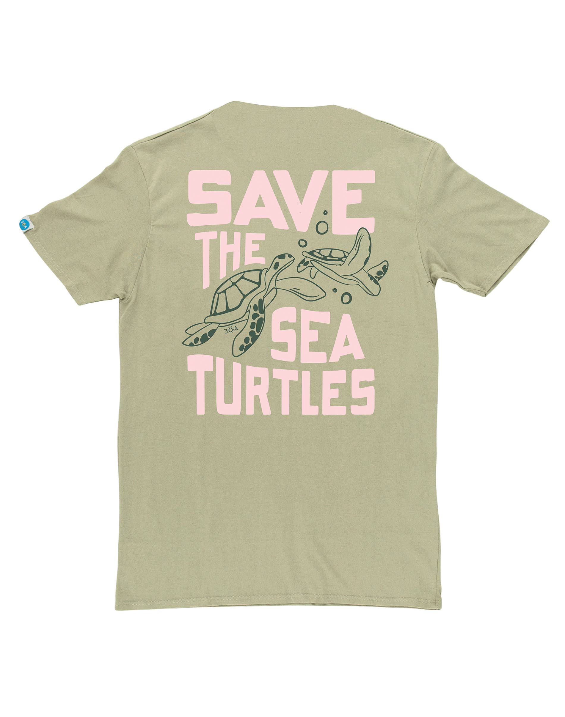 30A Gear - Wholesale Screen Printed T-Shirt - Unisex - Save The Sea Turtles Short Sleeve Tee - Sage7