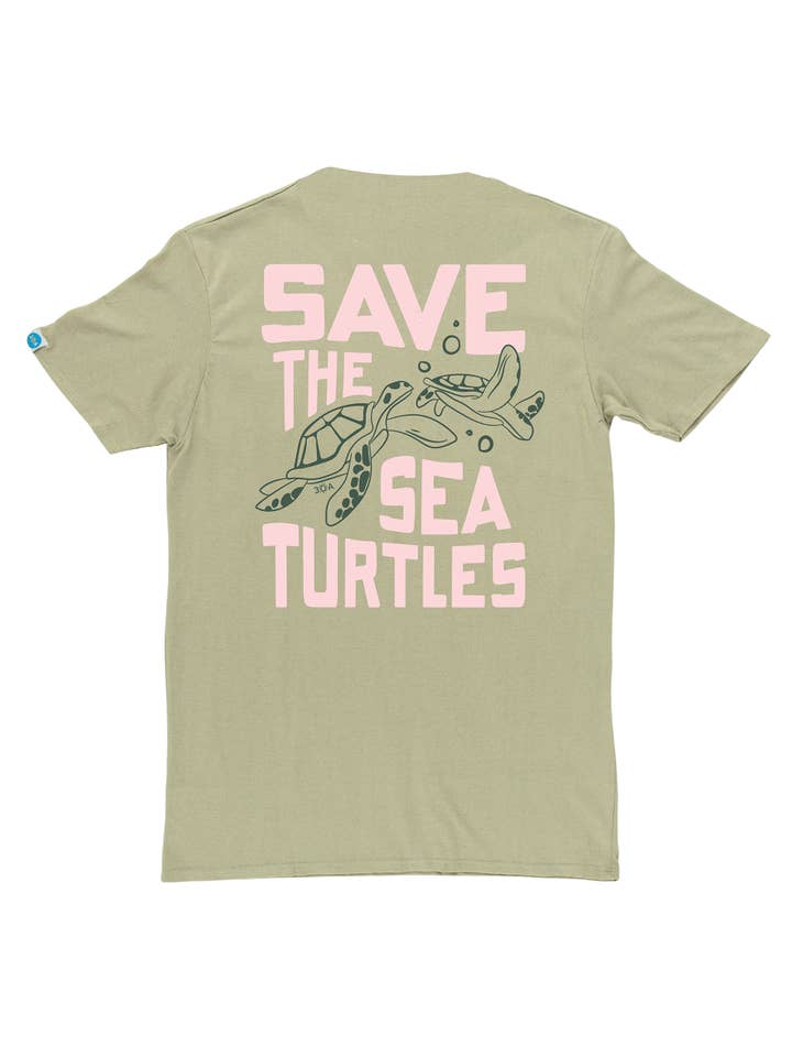 30A Gear - Wholesale Screen Printed T-Shirt - Unisex - Save The Sea Turtles Short Sleeve Tee - Sage7