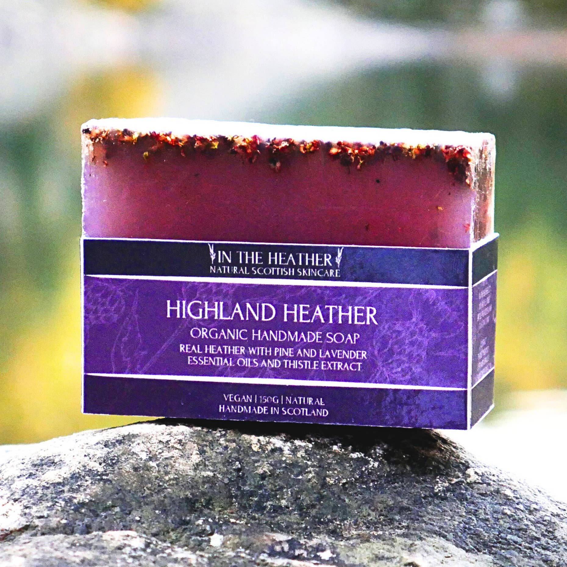 In The Heather – wholesale Bar Soap – Scottish Organic Highland Heather Bar Soap 150g 1