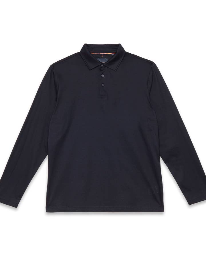 Langarm-Poloshirt aus mercerisierter Baumwolle für den Großhandel von GUIDE LONDON