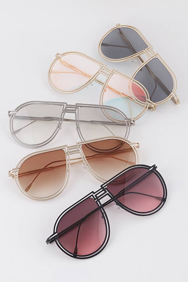MIX COLOR Double Lined Teardrop Sunglasses for wholesale on Faire1