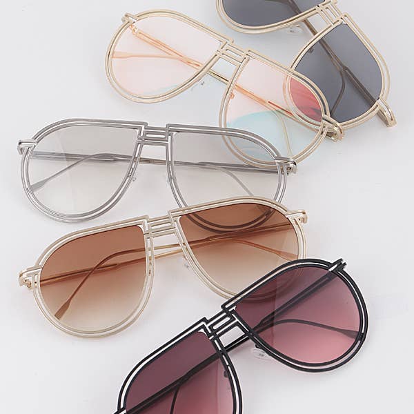 MIX COLOR Double Lined Teardrop Sunglasses for wholesale on Faire1