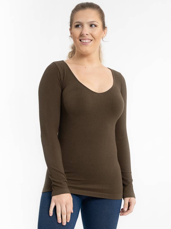 ELIETIAN - Wholesale Knit Top - Women's - Ribbed Reversible Long Sleeve28