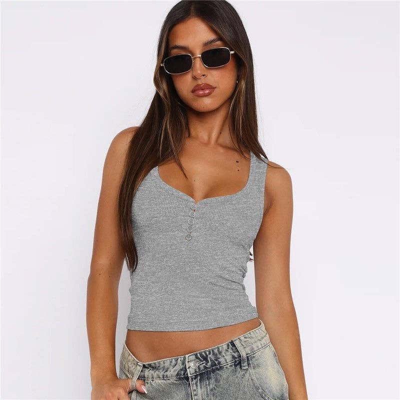 OceanusSwim – wholesale Tank top – Women′s – Low U-Neckline Sleeveless Tank Top With Exposed Collarbones6