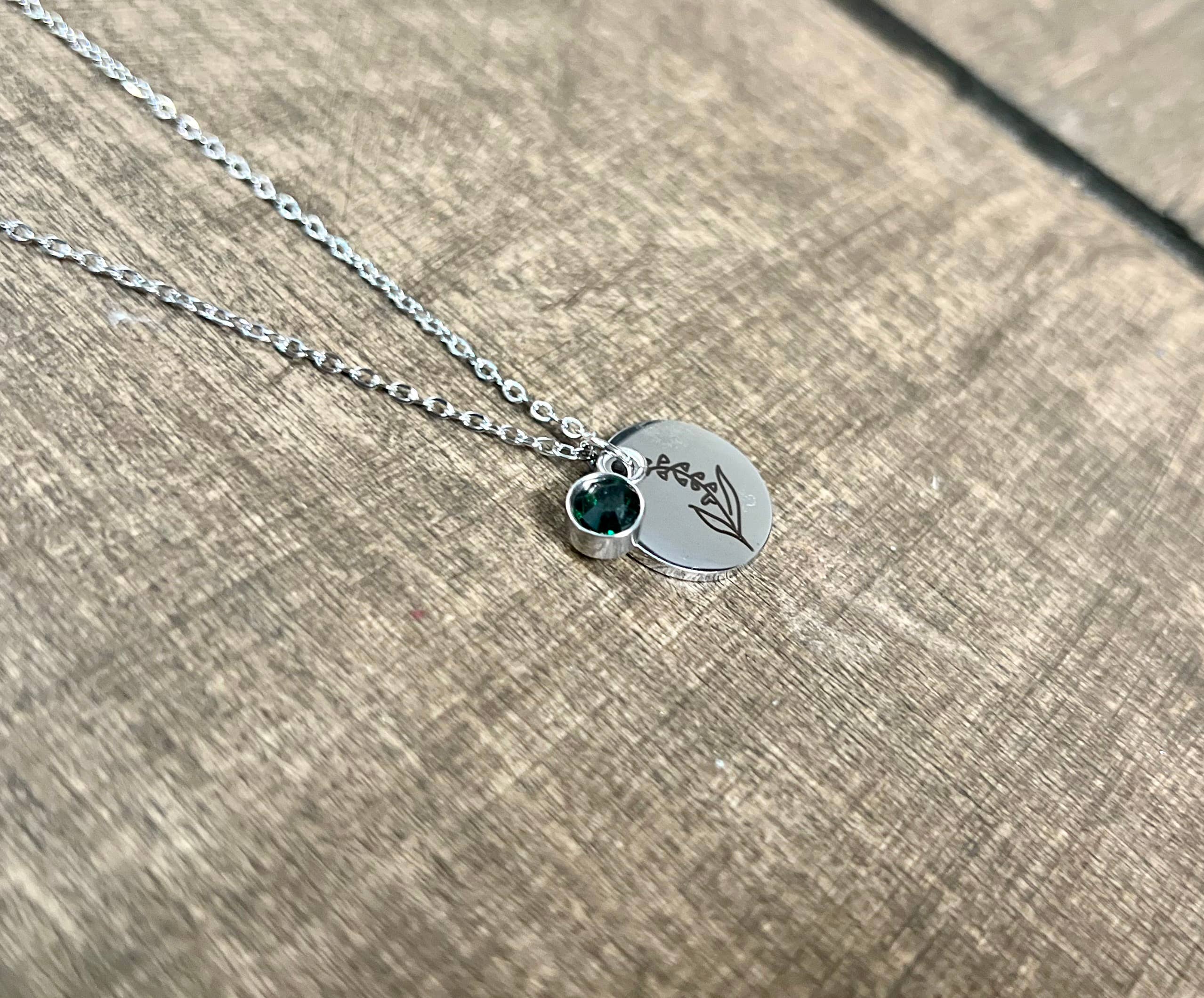 Briano Wholesale - Wholesale Pendant/Charm Necklace - Silver Birth Flower Necklaces - Stainless Steel4