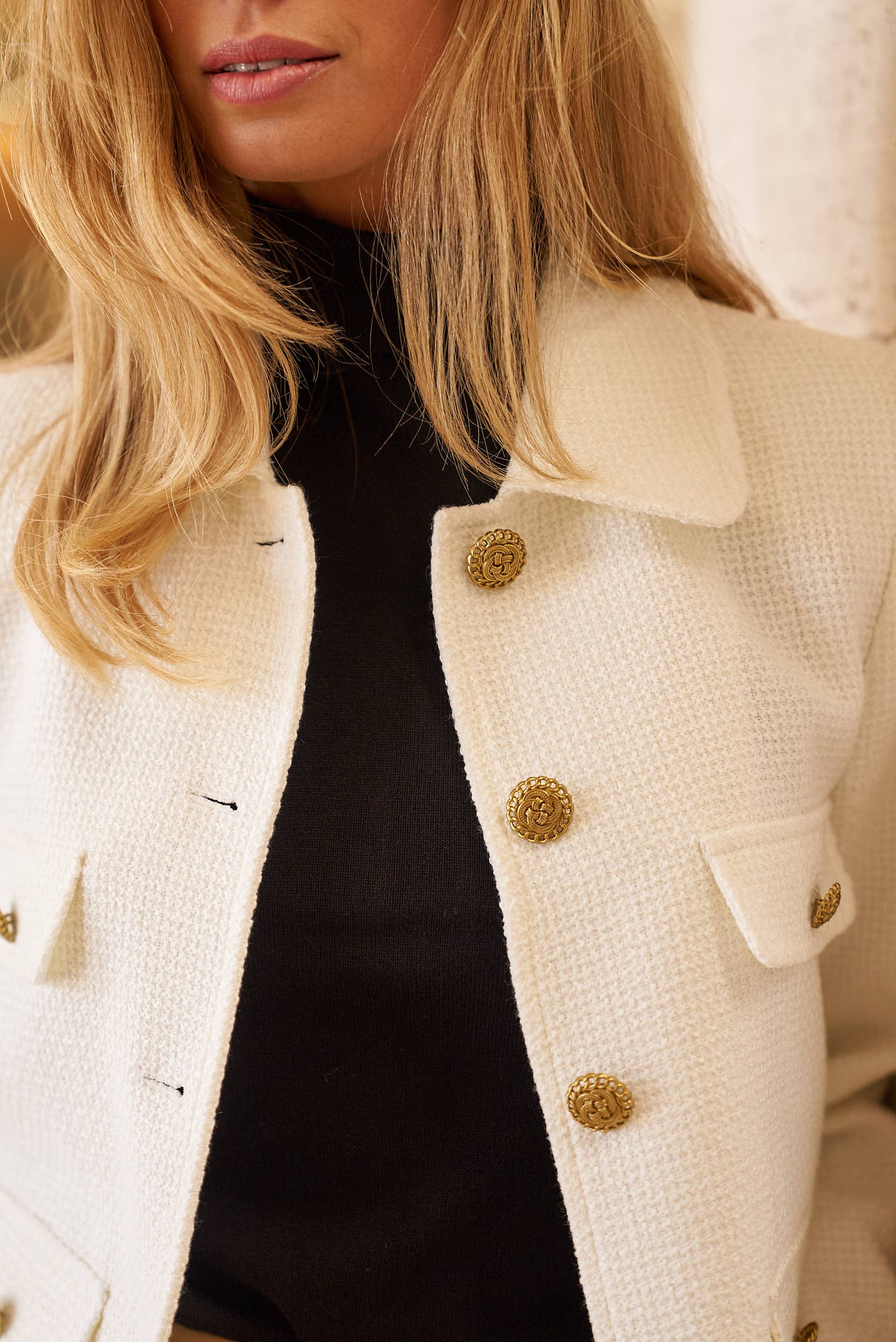 Attentif Paris - Wholesale Jacket - Women's - Straight cut plain tweed jacket2