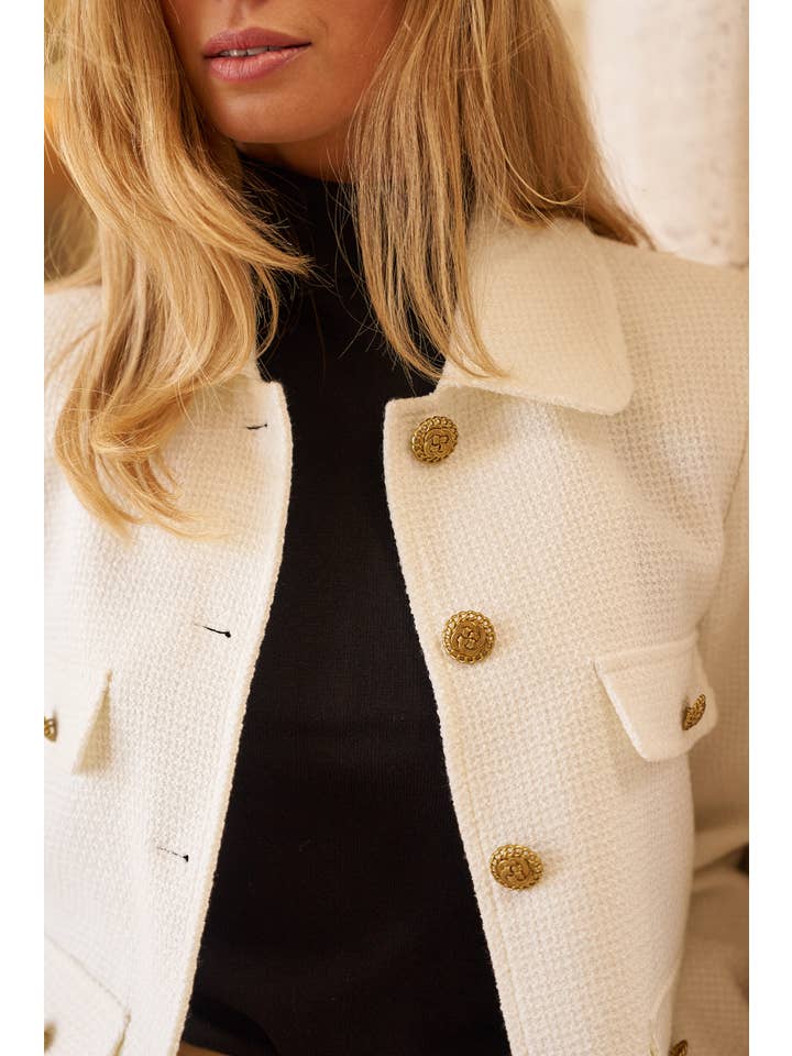 Attentif Paris - Wholesale Jacket - Women's - Straight cut plain tweed jacket2