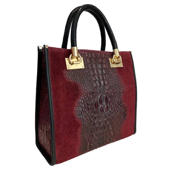 MODARNO - Wholesale Shoulder Bag - Women's - Modarno Women's shoulder bag - coconut print suede leather h23