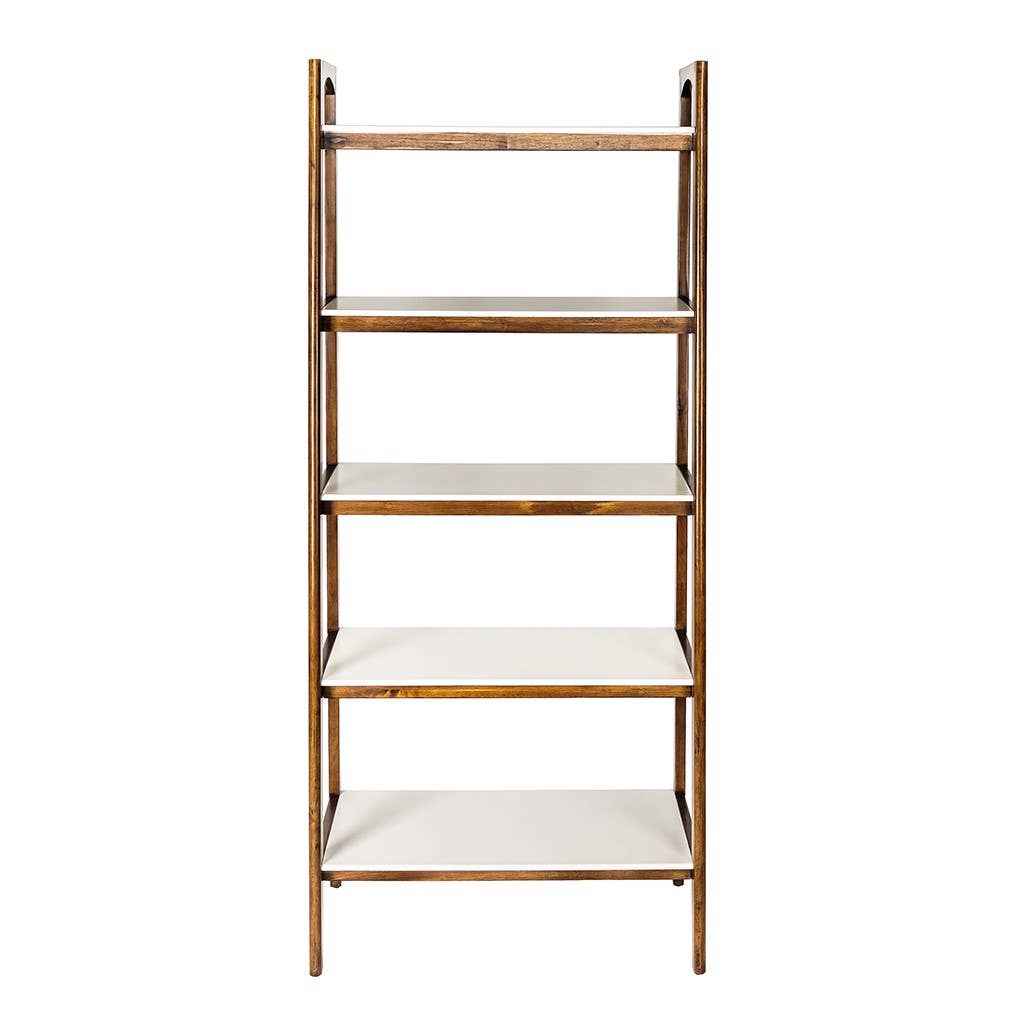 Olliix - Wholesale Bookcase - Wood White-Top Bookcase Display Shelf, Pecan *1