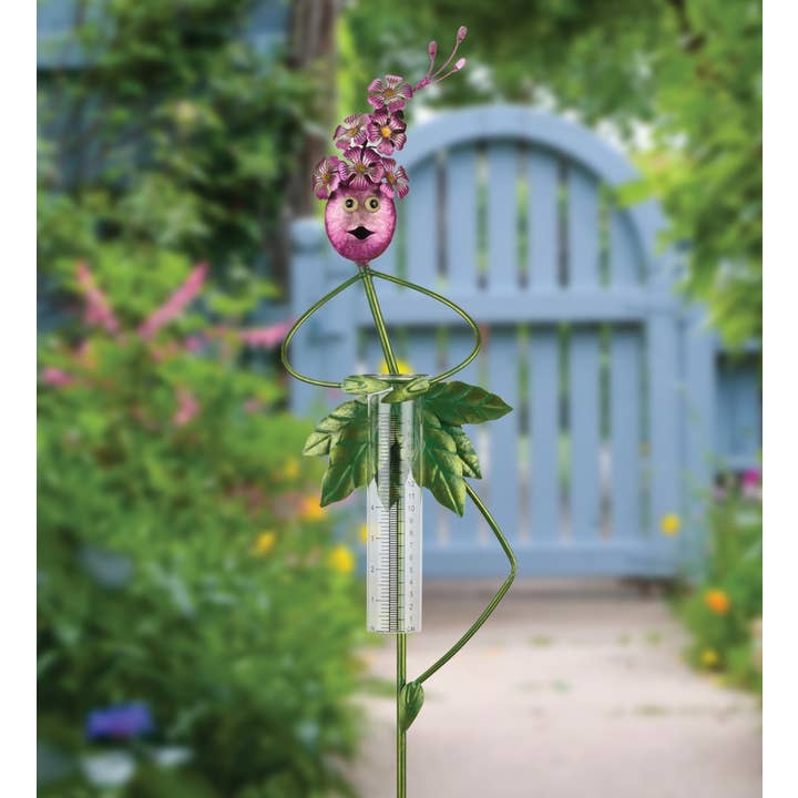 Regal Art & Gift - Wholesale Garden/Lawn Stake - Be Jolly Rain Gauge Stake - Hydrangea2