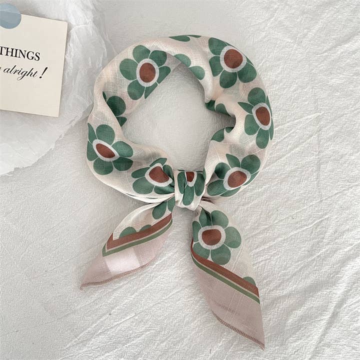 pinkblu02 - Wholesale Scarf - Women's - Summer Women Fashion Cotton Linen Floral Scarf