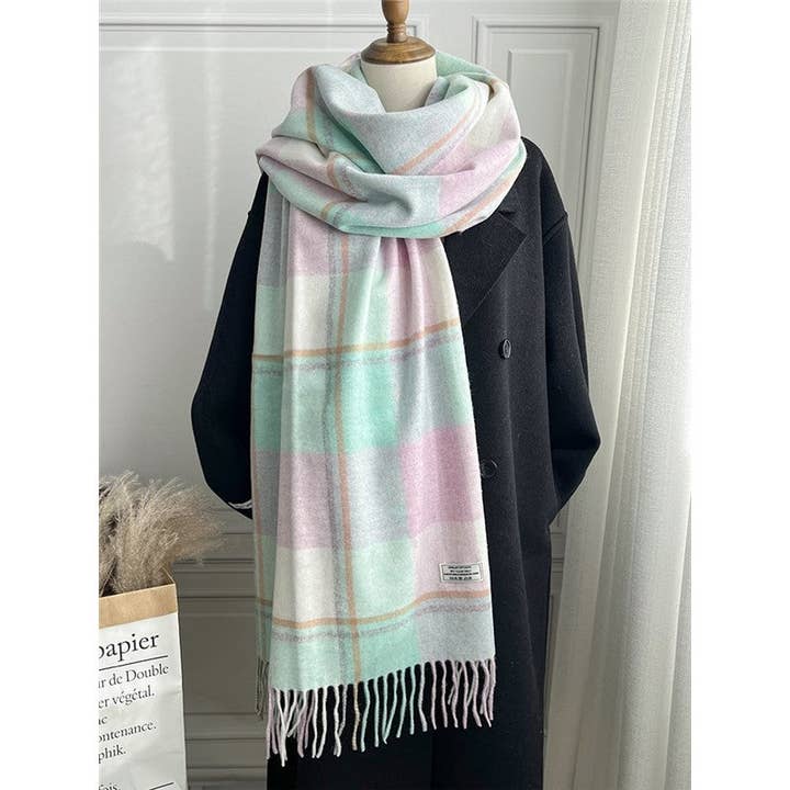 ShieldChic - Wholesale Scarf – Women's - Plaid Fringe Shawl Scarf4