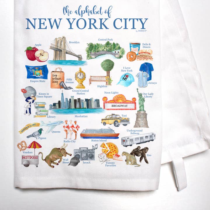 New York City Alphabet Bar Towel for wholesale by Dishique