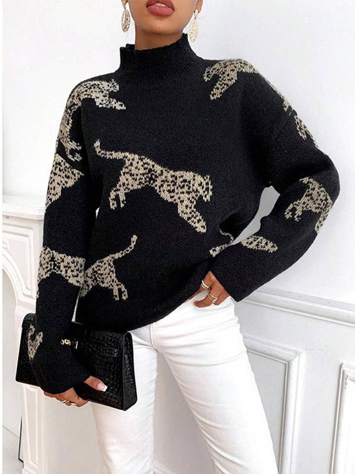 Leopard Pattern Knit Sweater and other Purchase Wholesale leopard sweater. Free Returns & Net 60 Terms on Faire trending on Faire.