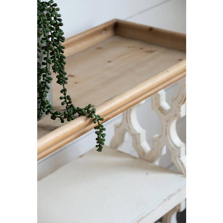 A&B Home Group Inc. - Wholesale Free Standing Shelf - 35.5x14x32" Distressed White and Natural Wood Shelf6