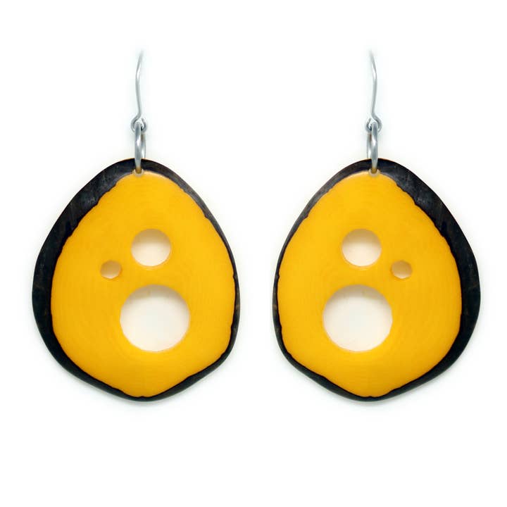 Tagua Earrings Chips Handmade Fair Trade for wholesale by Muichic Natural Jewelry