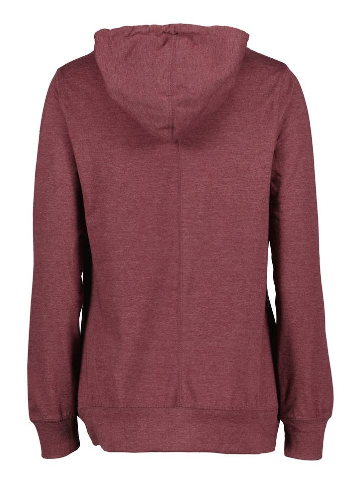 Mad Love Shop - Wholesale Hoodie - Women's - Ladies Maroon Funnel Neck Lightweight Hoodie w/Mushroom fern3