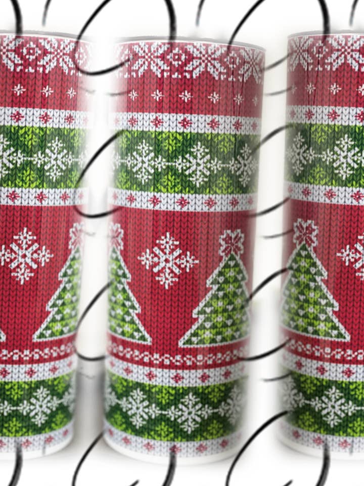 Ugly Sweater 20oz Skinny Tumbler for wholesale by CMD Wholesale